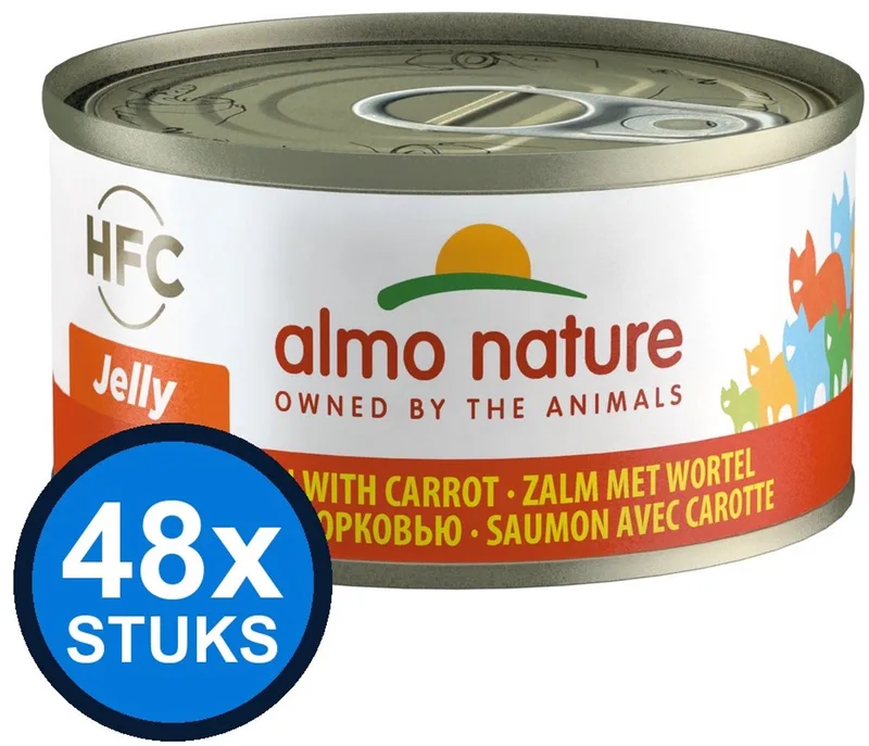 48x Almo Nature HFC - Kattenvoer Natvoer Blik - Gelei - Zalm & Wortel - 70g de Almo Nature – photo produit