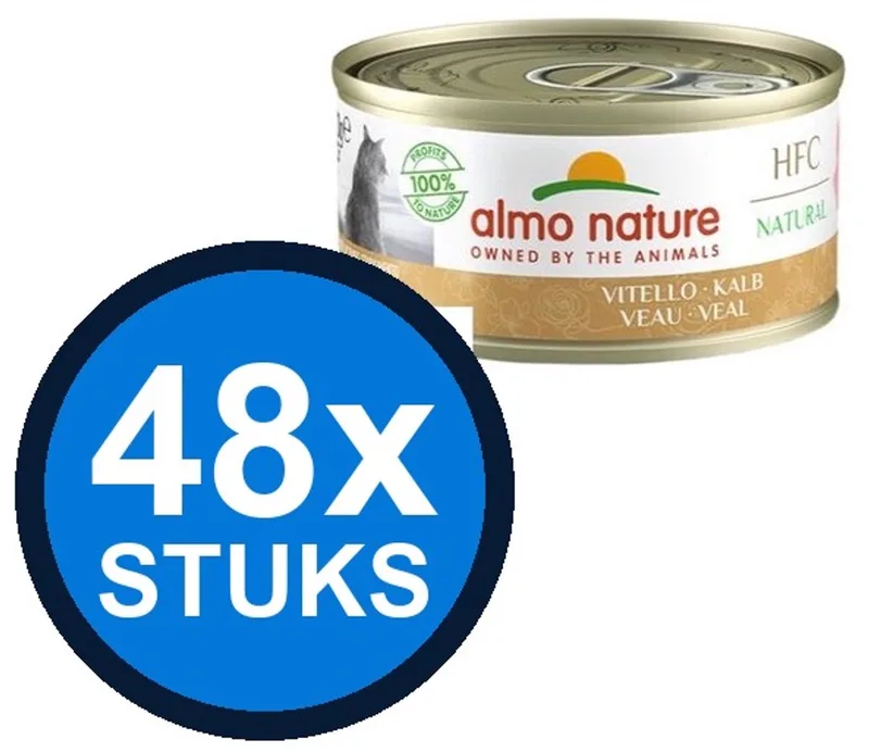 48x Almo Nature HFC - Kattenvoer Natvoer Blik - Natural - Kalf - 70g de Almo Nature – photo produit