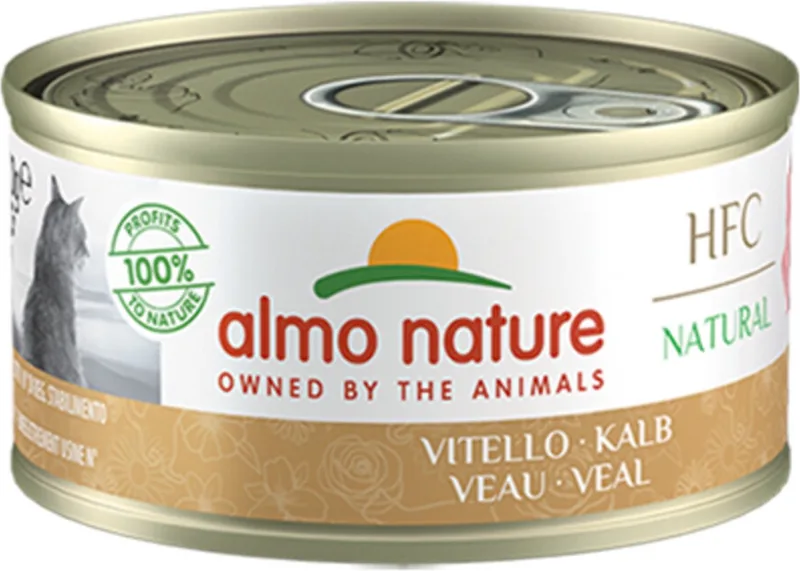 48x Almo Nature HFC Natural Kattenvoer Nat Blikje Kalfsvlees 70 gr de Almo Nature – photo produit
