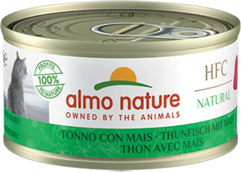48x Almo Nature HFC Natural Kattenvoer Nat Blikje Tonijn & Mais 70 gr de Almo Nature – photo produit