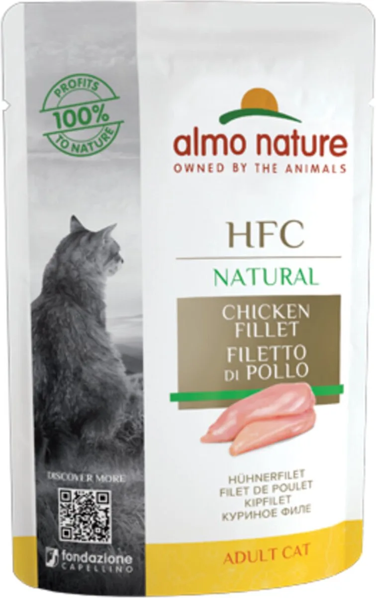 48x Almo Nature HFC Natural Kattenvoer Nat Maaltijdzakje Kipfilet 55 gr von Almo Nature – Produktfoto