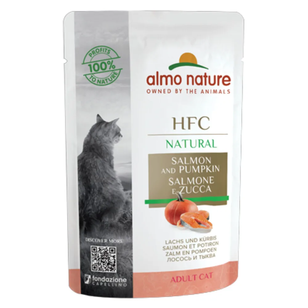 48x Almo Nature HFC Natural Kattenvoer Nat Zalm & Pompoen 55 gr de Almo Nature – photo produit