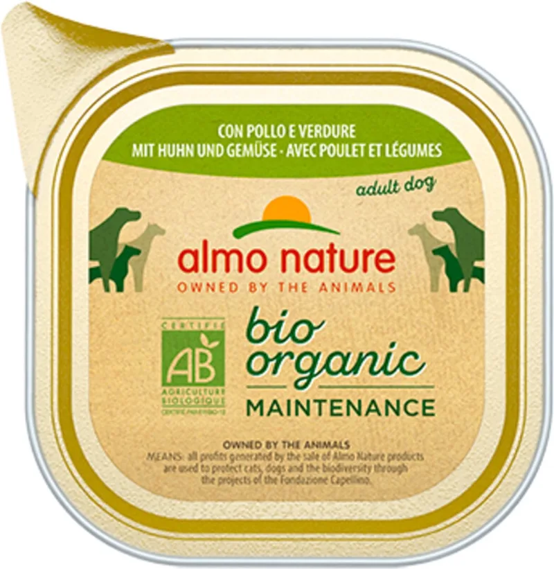 64x Almo Nature Bio Organic Maintenance Hondenvoer Kip en Groenten 100 gr de Almo Nature – photo produit