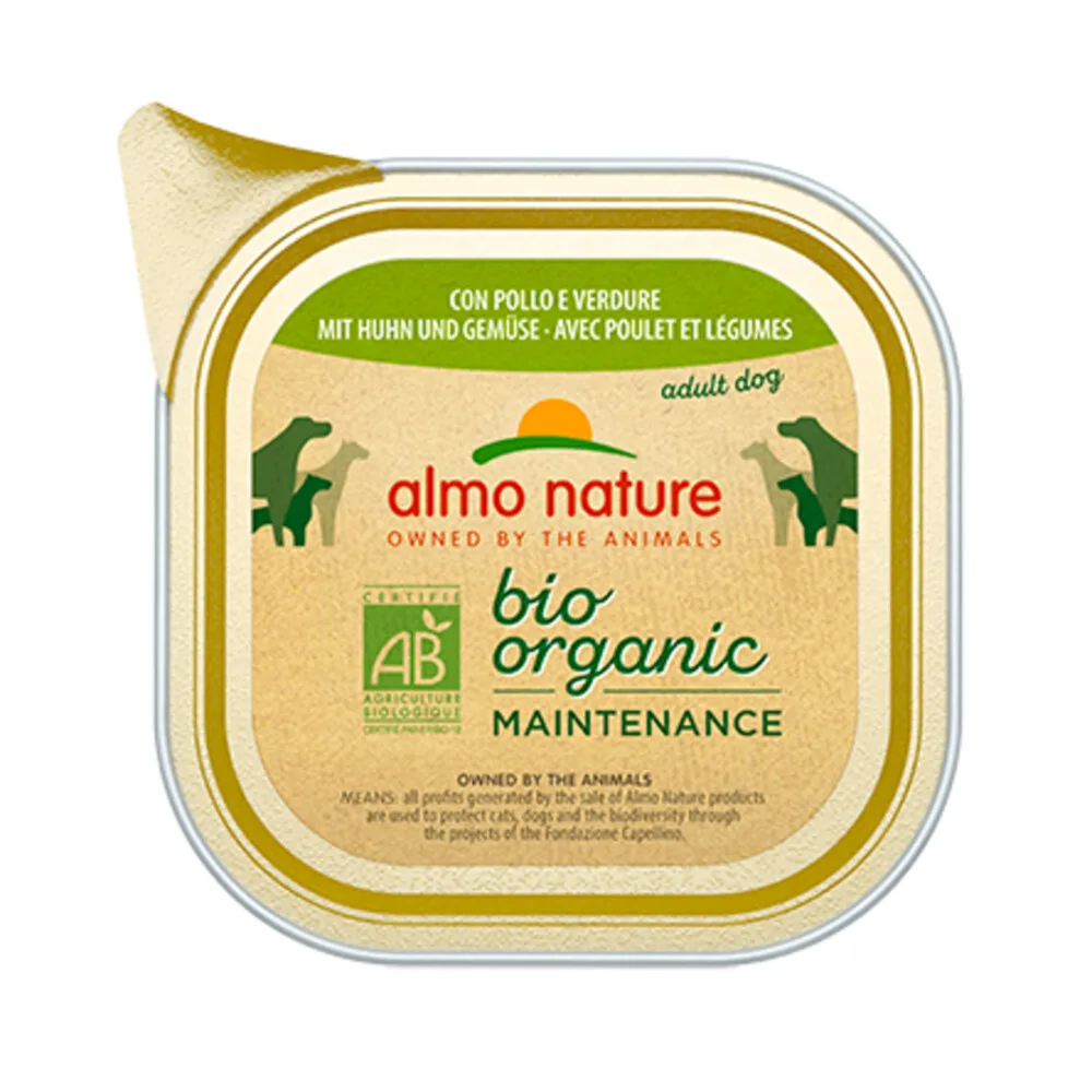 64x Almo Nature Bio Organic Maintenance Hondenvoer Nat Kip & Groenten 100 gr de Almo Nature – photo produit
