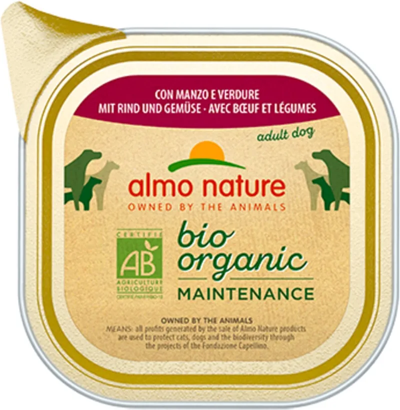 64x Almo Nature Bio Organic Maintenance Hondenvoer Rund en Groenten 100 gr von Almo Nature – Produktfoto