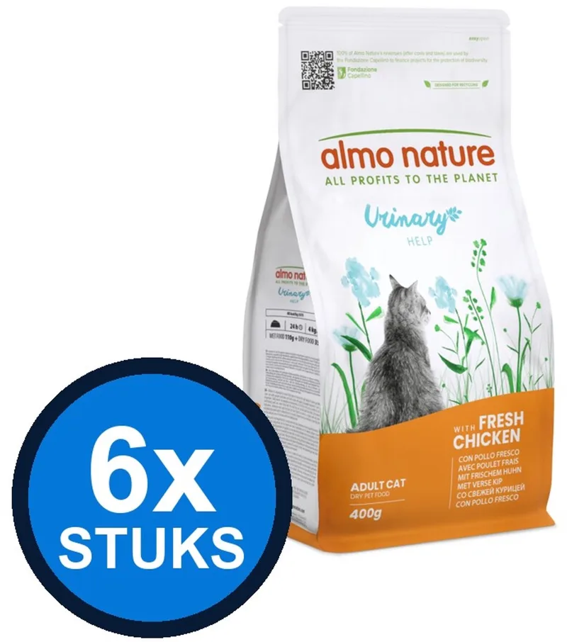 6x Almo Nature Functional - Kattenvoer Droogvoer - Urinary Help - Kip - 400g von Almo Nature – Produktfoto