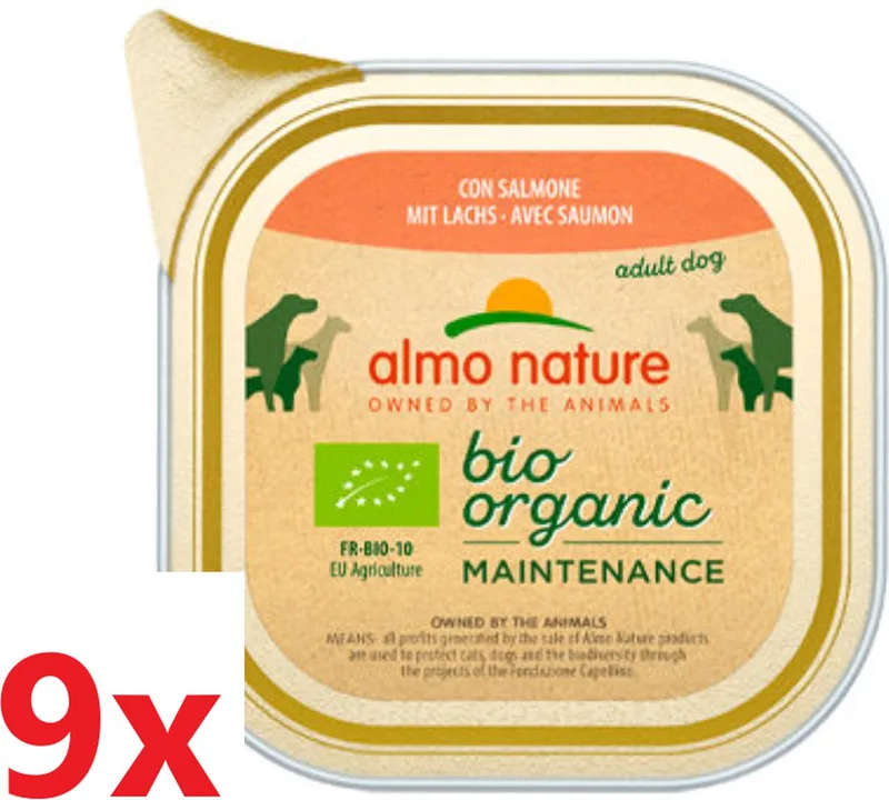 9x Almo Nature Daily Menu Bio - Hondenvoer Natvoer Kuipje - Zalm - 300g de Almo Nature – photo produit