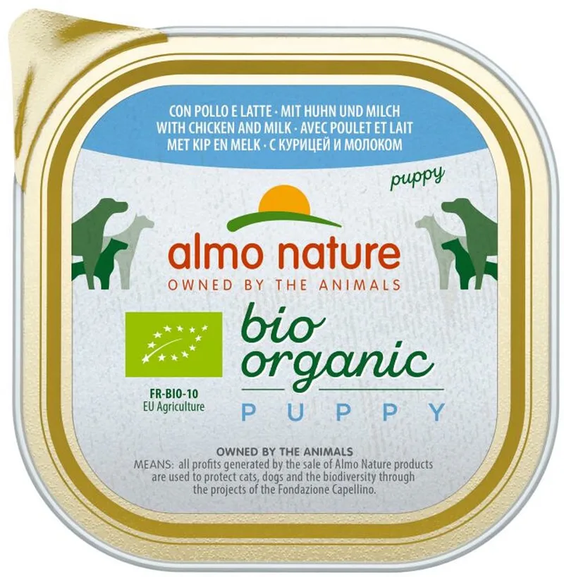 Bio Organic Puppy Hondenvoer Kip en Melk - 18 x 300 gr - Voordeelverpakking by Almo Nature – product photo