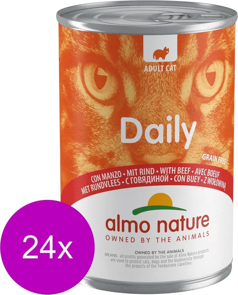 Blik Adult Cat Daily Menu 400 g - Kattenvoer - 24 x Rund by Almo Nature – product photo
