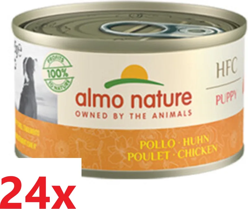 Blik - HFC Hondenvoer - Puppy - kip - 24x95gr von Almo Nature – Produktfoto
