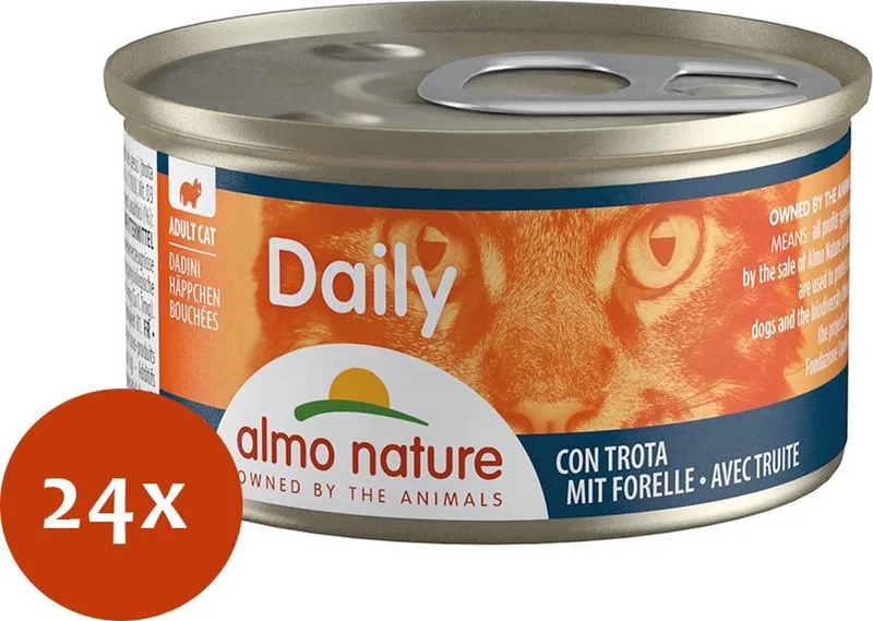 Cat Blik Daily Menu Blokjes 85 g - Kattenvoer - 24 x Forel von Almo Nature – Produktfoto