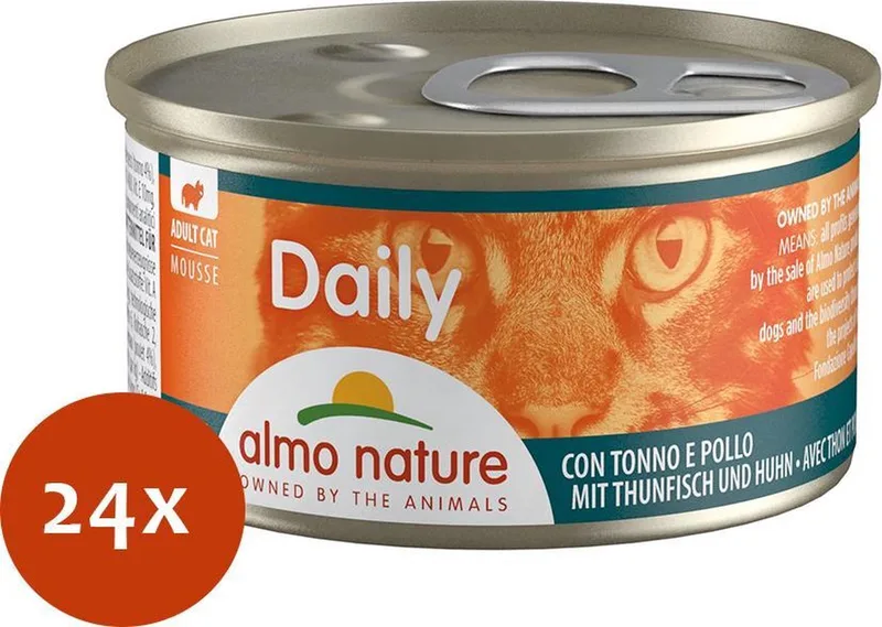 Cat Blik Daily Menu Mousse 85 g - Kattenvoer - 24 x Tonijn&Kip de Almo Nature – photo produit