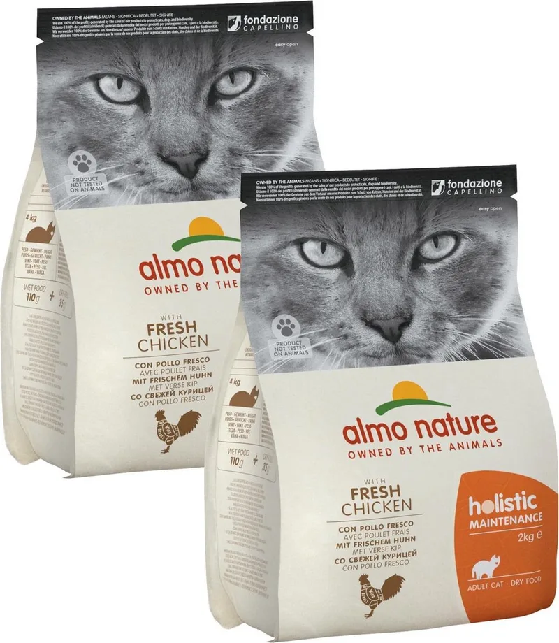 Cat Holistic Adult - Kattenvoer - 2 x Kip Rijst 2 kg Holistic de Almo Nature – photo produit