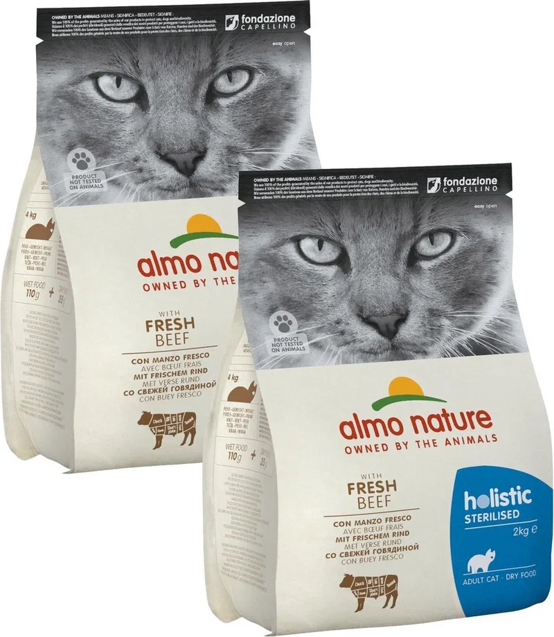 Cat Holistic Sterilised - Kattenvoer - 2 x Rundvlees Rijst 2 kg Sterilised de Almo Nature – photo produit