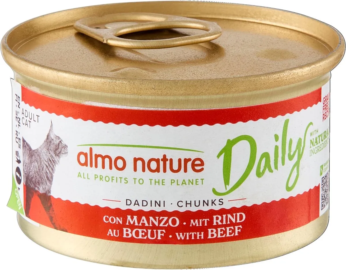 Daily Brokken Rund - Graanvrij - 24x85g Blikken från Almo Nature – produktbild