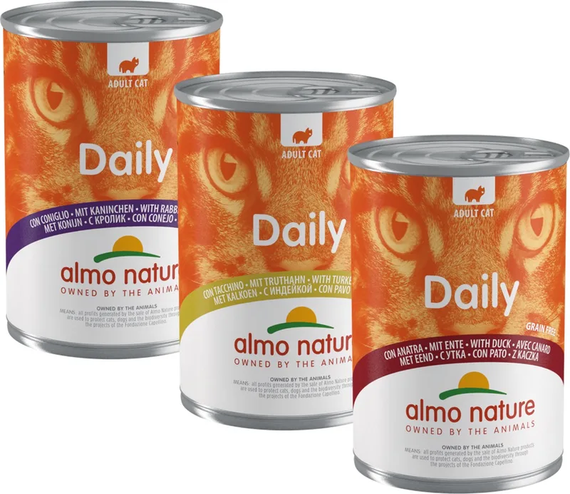 Daily Menu Graanvrij Natvoer voor Katten - 24 x 400g - Kalkoen - 24 x 400 gram de Almo Nature – photo produit