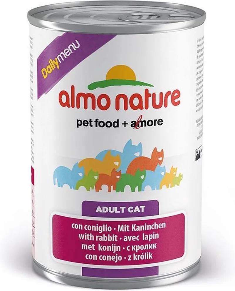 Daily Menu Konijn - Kat - Aanvullend natvoer - 12 x 400 gr de Almo Nature – photo produit