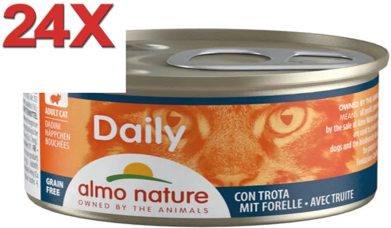 Dailymenu - Kattenvoer Blik - Brokjes Forel - 24x85gr de Almo Nature – photo produit