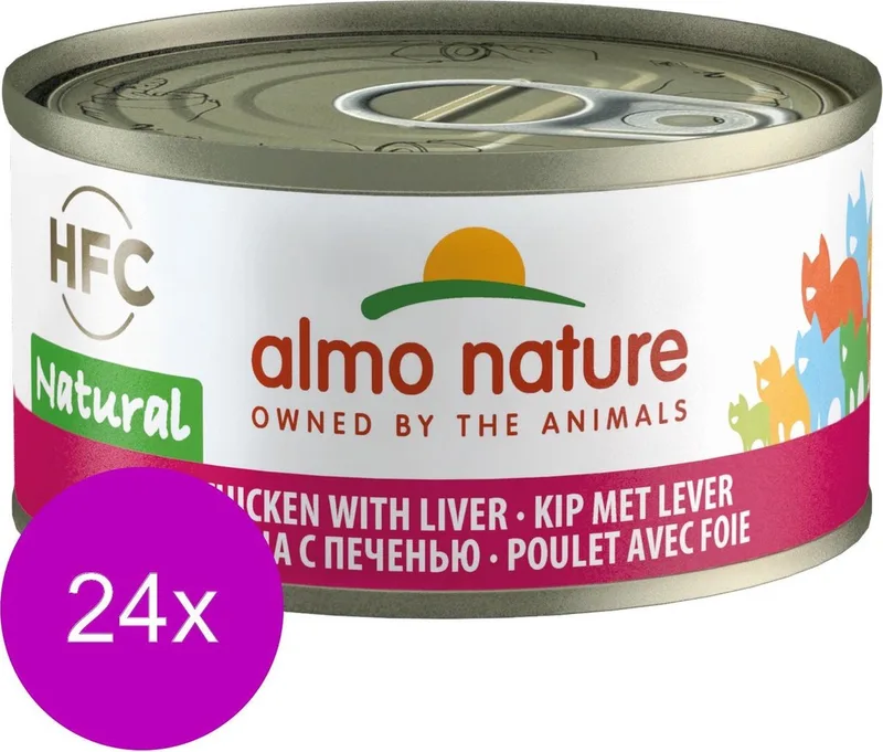 Hfc Cat Natural Blik 70 g - Kattenvoer - 24 x Kip&Lever de Almo Nature – photo produit