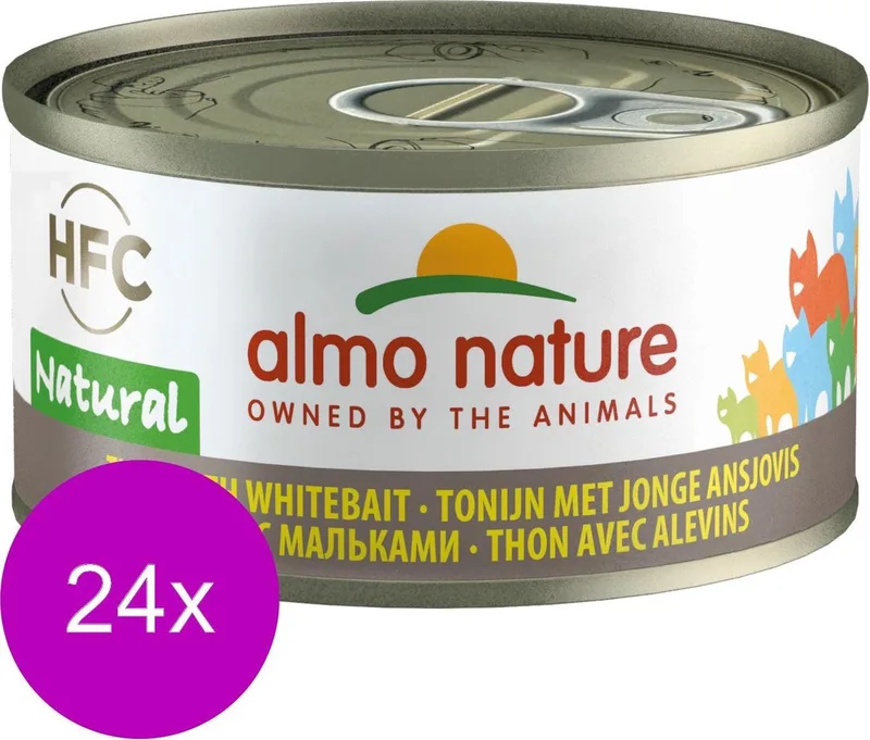 Hfc Cat Natural Blik 70 g - Kattenvoer - 24 x Tonijn&Ansjovis Classic de Almo Nature – photo produit