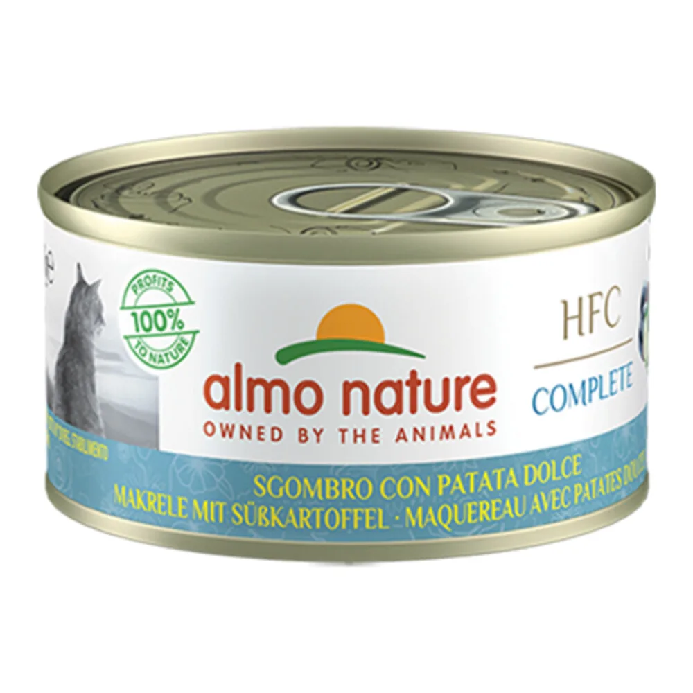 48x Almo Nature HFC Complete Kattenvoer Nat Graanvrij Makreel & Zoete Aardappel 70 gr de Almo Nature – photo produit