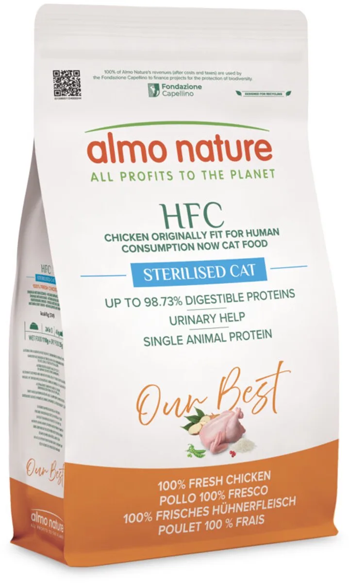HFC Kattenvoer Droog Adult Sterilised Kip - 1,2 kg von Almo Nature – Produktfoto
