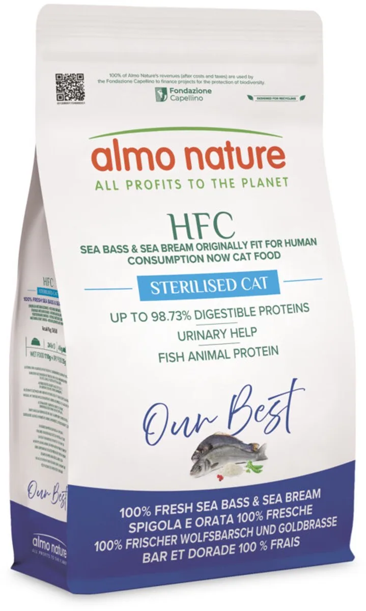 HFC Kattenvoer Droog Adult Zeebaars & Zeebrasem - 1,2 kg by Almo Nature – product photo