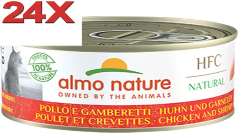 HFC -Kattenvoer - Kip & Garnalen - 24x150gr von Almo Nature – Produktfoto
