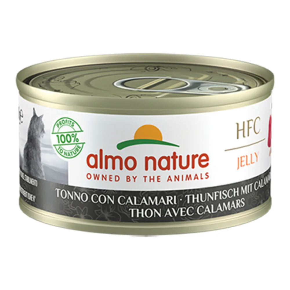 HFC Kattenvoer Nat in Gelei Tonijn & Inktvis 70 gr från Almo Nature – produktbild