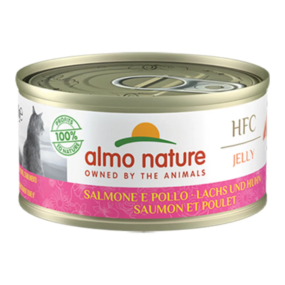 HFC Kattenvoer Nat in Gelei Zalm & Kip 70 gr von Almo Nature – Produktfoto