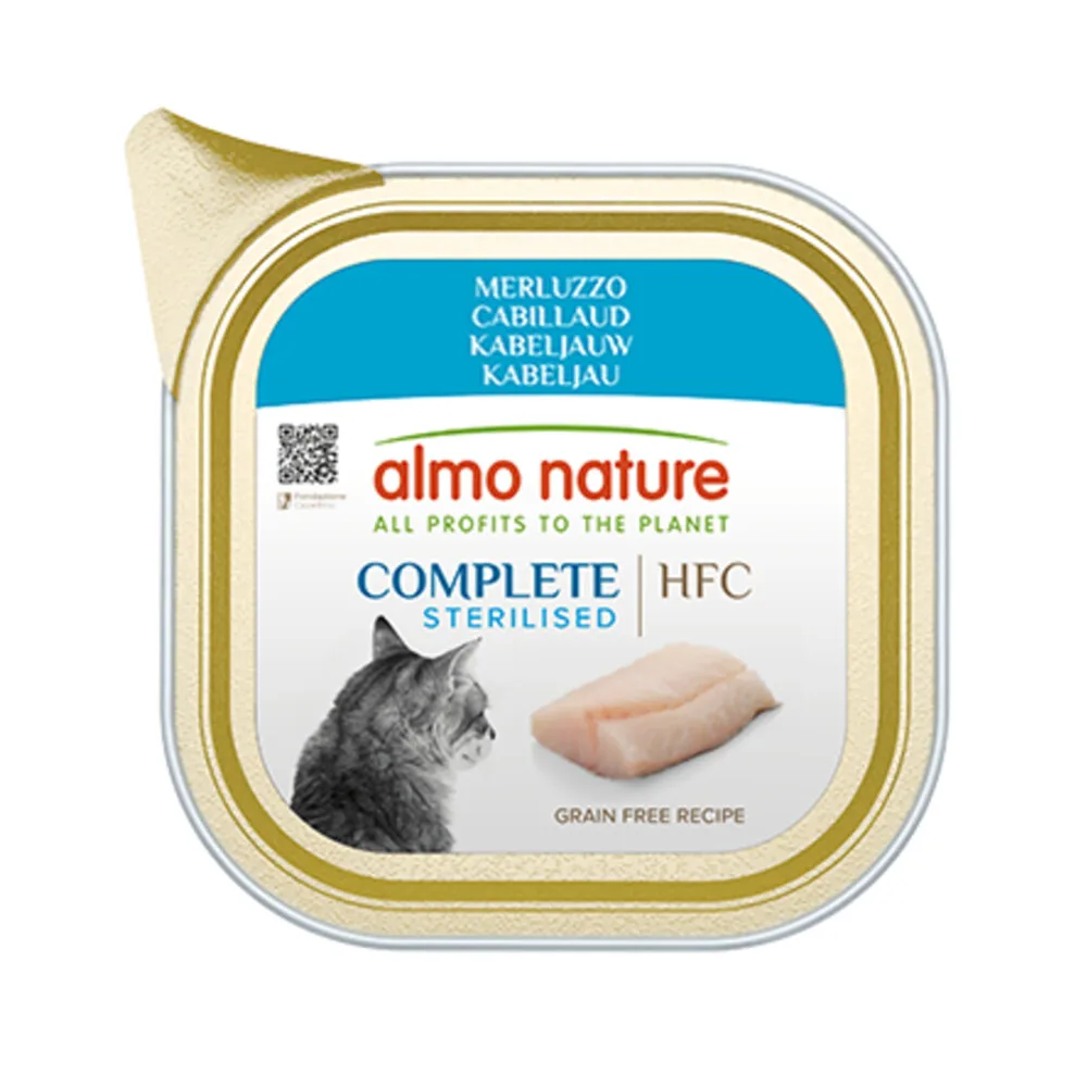 HFC Kattenvoer Nat Kabeljauw 85 gr van Almo Nature – productfoto