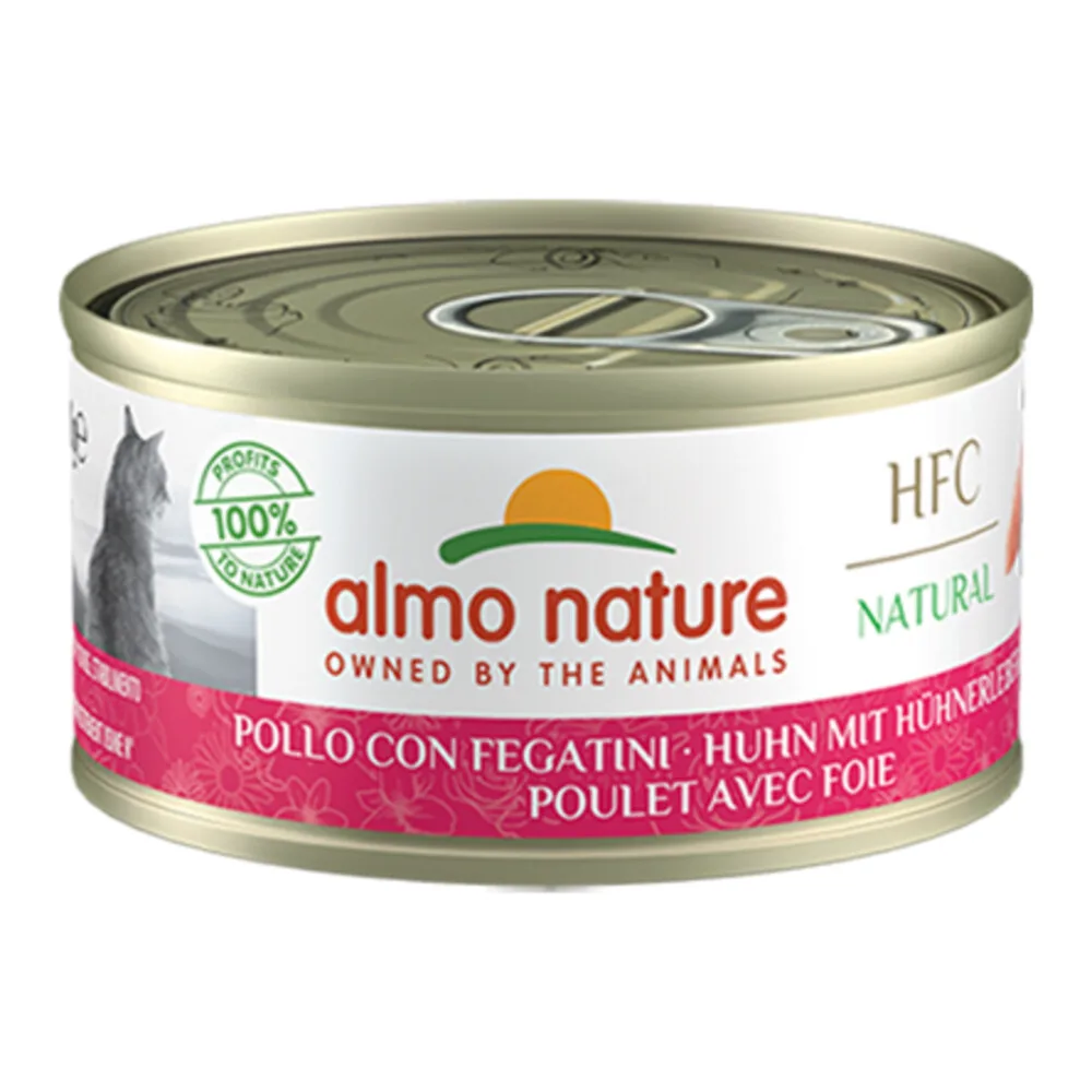 HFC Natural Kattenvoer Nat Kip en Lever 70 gr van Almo Nature – productfoto