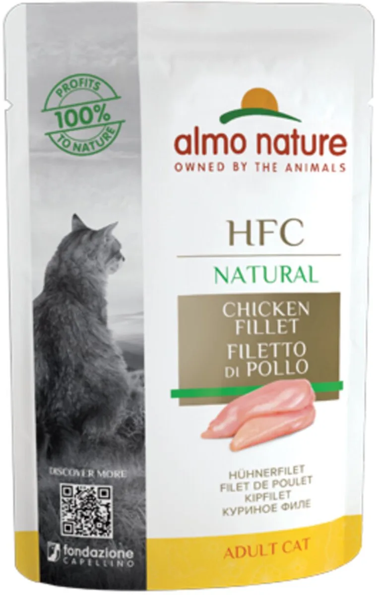 HFC Natural Kattenvoer Nat Maaltijdzakje Kipfilet - 48 x 55 gr - Voordeelverpakking von Almo Nature – Produktfoto