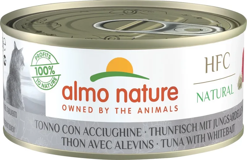 HFC Natural Natvoer voor Katten - 24 x 150g - Tonijn en Jonge Ansjovis - 24 x 150 gram by Almo Nature – product photo