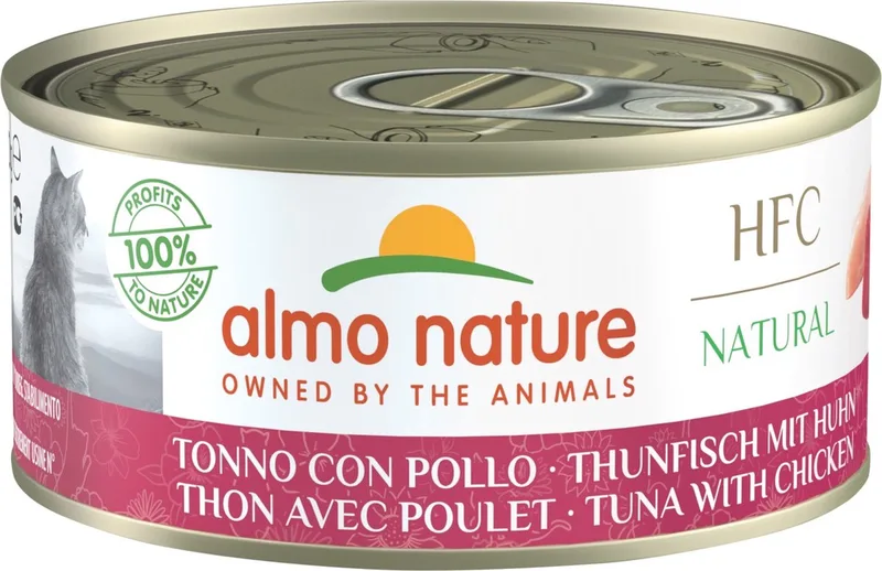 HFC Natural Natvoer voor Katten - 24 x 150g - Tonijn en Kip - 24 x 150 gram de Almo Nature – photo produit
