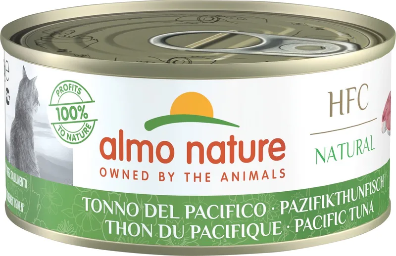 HFC Natural Natvoer voor Katten - 24 x 150g - Tonijn uit de Stille Oceaan - 24 x 150 gram von Almo Nature – Produktfoto