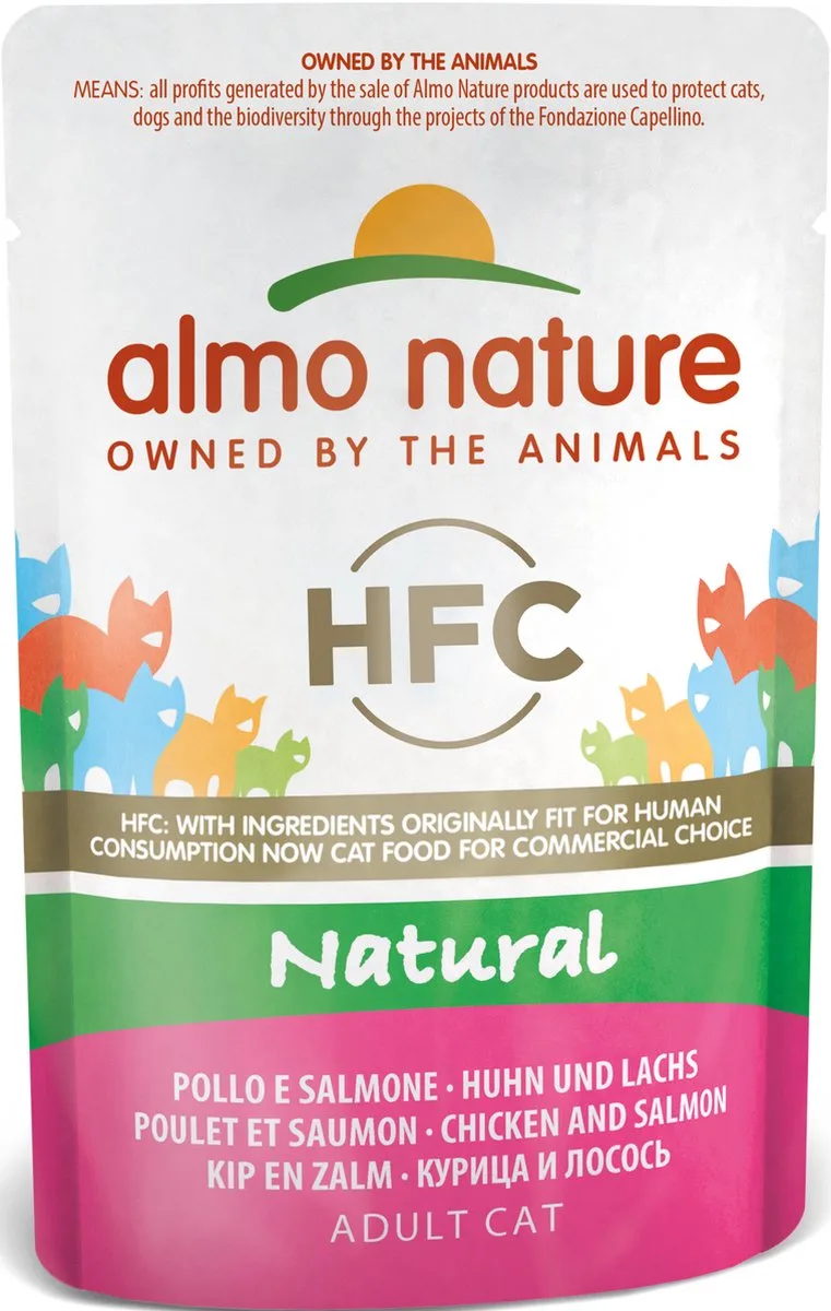 HFC Natural Natvoer voor Katten - Glutenvrij - 24 x 55 gram - Kip & Garnaaltjes - 24 x 55 gram von Almo Nature – Produktfoto