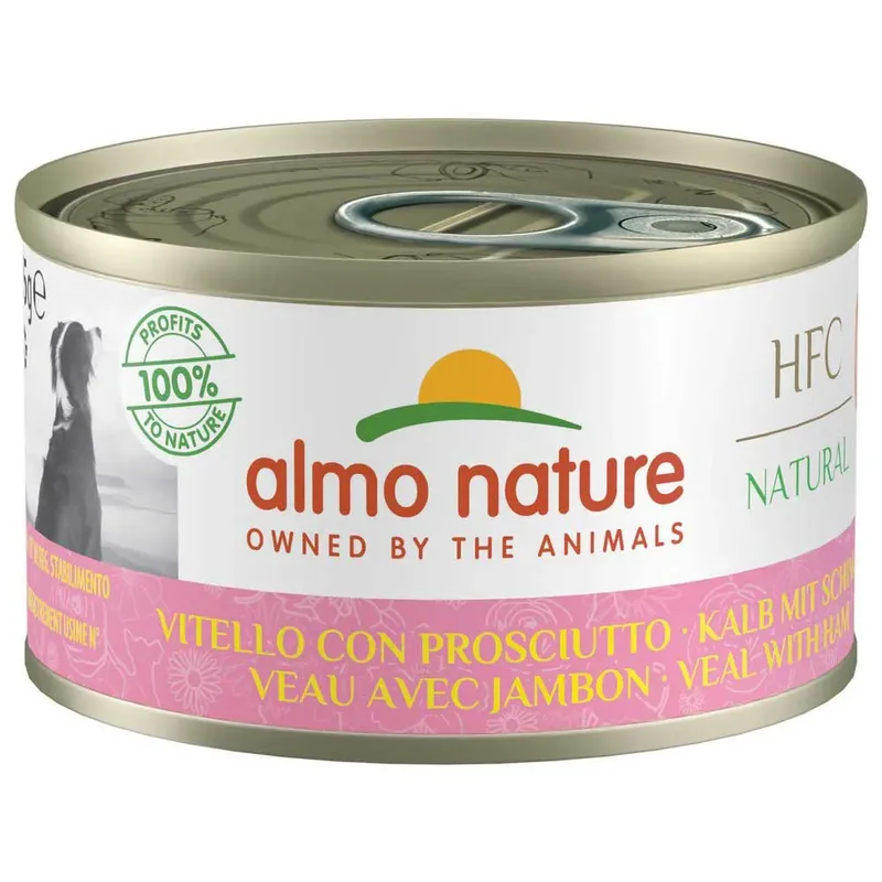 Hfc Natvoer Voor Honden Met Natuurlijke Kalfsvlees En Ham 95g by Almo Nature – product photo