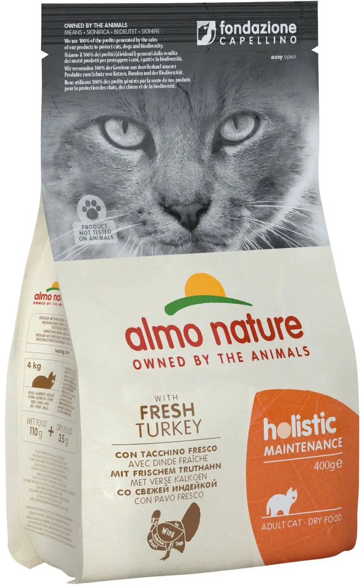 Holistic Droogvoer voor Volwassen Katten - Kalkoen - Holistic Kalkoen - 400g de Almo Nature – photo produit