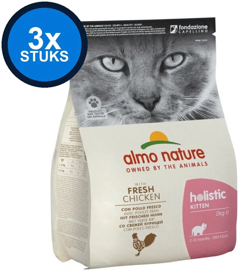 Holistic - Katten Droogvoer - Kitten Kip & Rijst - 3x2kg by Almo Nature – product photo
