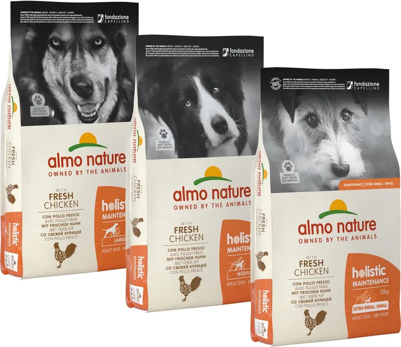 Hond Holistic Droogvoer voor Middelgrote tot Grote Hondenrassen - Maintenance - Rundvlees, Kip, Lam of Zalm in 400gr, 2kg of 12kg - Smaak: Kip, Gewicht: 12kg - Large de Almo Nature – photo produit