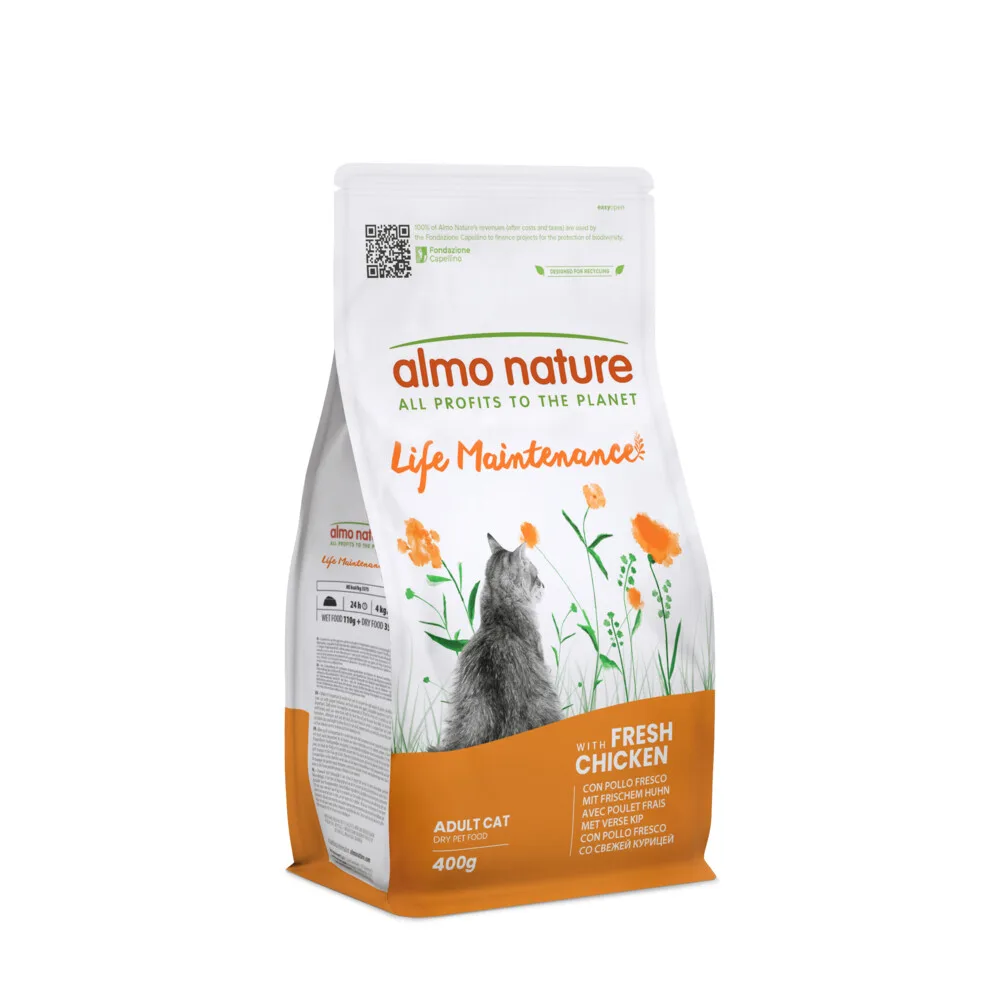 Kattenvoer Droog Life Maintenance Kip & Rijst 400 gr de Almo Nature – photo produit
