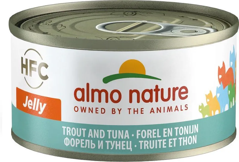 Natvoer Katten - HFC Jelly - Forel & Tonijn 24 x 70g von Almo Nature – Produktfoto