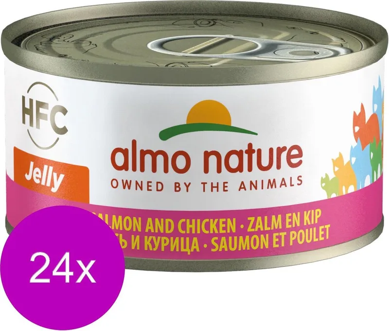 Natvoer Katten - HFC Jelly - Zalm & Kip 24 x 70g de Almo Nature – photo produit