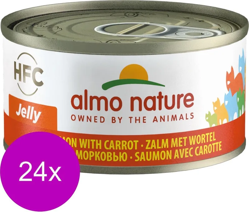 Natvoer Katten - HFC Jelly - Zalm met Wortel 24 x 70g by Almo Nature – product photo