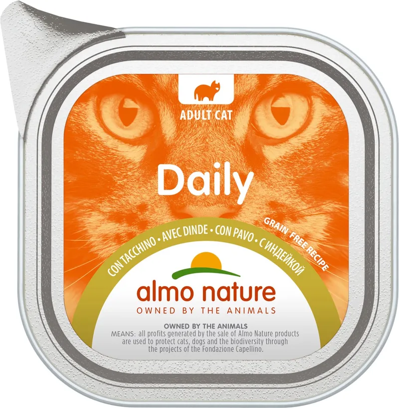 Natvoer voor Katten - Daily Menu Kuipje - 32 x 100g - met Kip - 32 x 100 gram von Almo Nature – Produktfoto