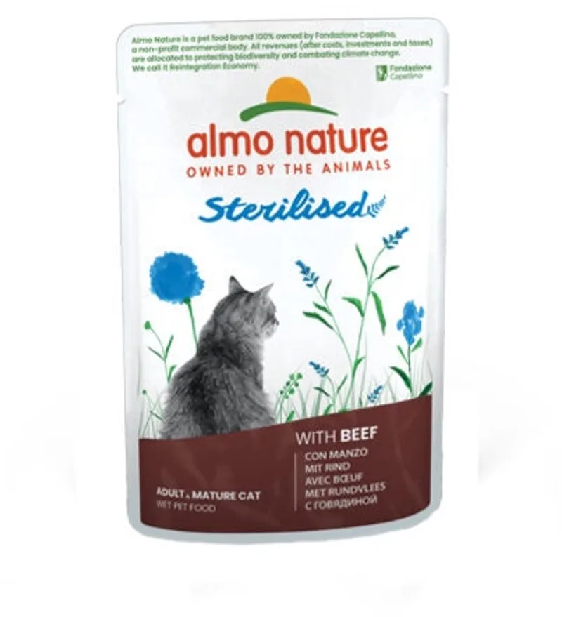 Sterilised Kattenvoer Rund - Maaltijdzakje - 30 x 70 gram by Almo Nature – product photo
