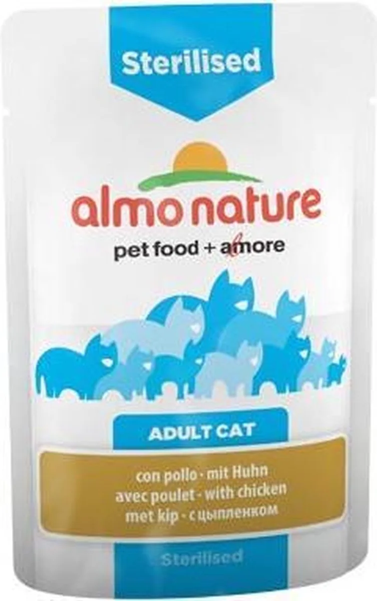 Sterilised - Natvoer - 70 gram - Kip från Almo Nature – produktbild