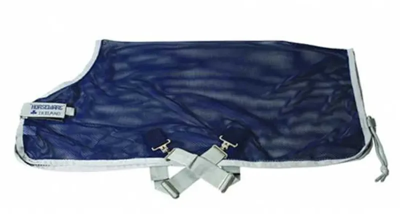 Red Net Cooler Paardendeken Blauw 140-191 cm de Amigo en Bleu foncé, Argent – photo produit