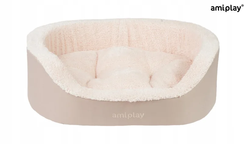 Aspen Hondenmand Ovaal Beige Maat S 54x45x16cm fra Amiplay – produktbillede